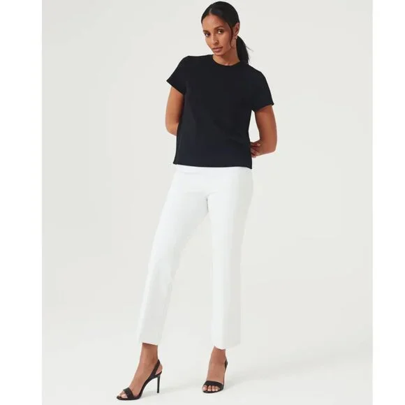 SPANX On-The-Go Pull On Kick Flare Pants Classic White Sz M